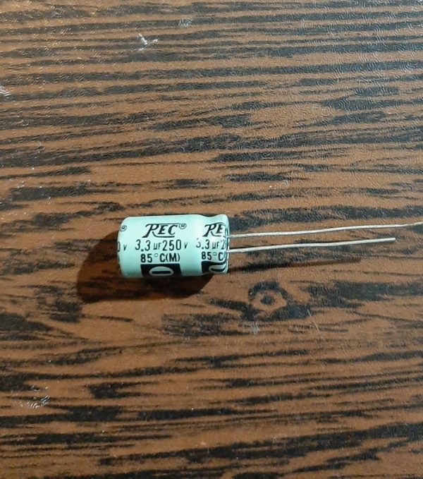 CAP 250V 3.3uF - خازن الکترولیت، 250 ولت، 3.3 میکروفاراد