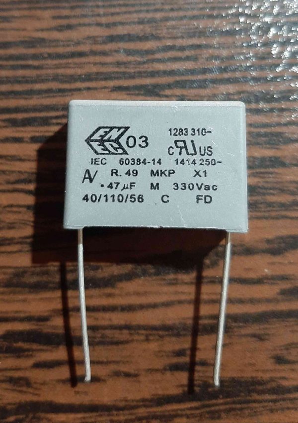 MKT 330VAC 470nf - خازن MKT، ظرفیت 470 نانوفاراد، 330 ولت AC