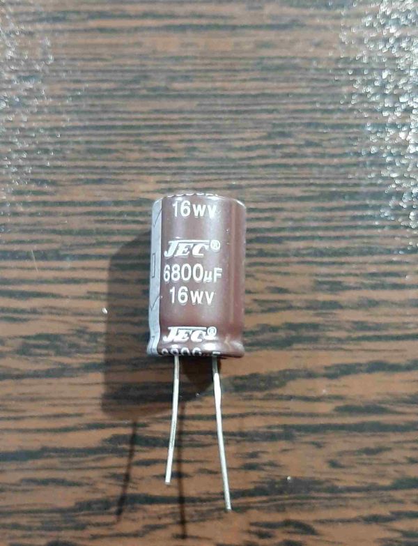 JEC 16V 6800uF - خازن الکترولیت، 16 ولت، 6800 میکروفاراد