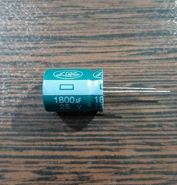 CAP 25V 1800uF - خازن الکترولیت، 25 ولت، 1800 میکروفاراد