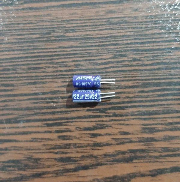AiSHi 25V 22uF - خازن الکترولیت، 25 ولت، 22 میکروفاراد