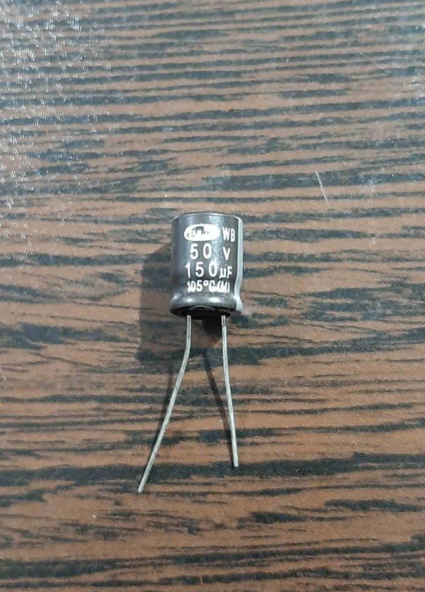 CAP 50V 150uF - خازن الکترولیت، 50 ولت، 150 میکروفاراد
