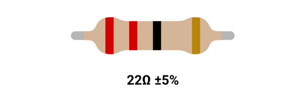 RESISTOR 1W 22R %5 – مقاومت 1 وات 22 اهم ۵% کربنی