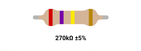 RESISTOR 1W 270K %5 (بسته 20 تایی)
