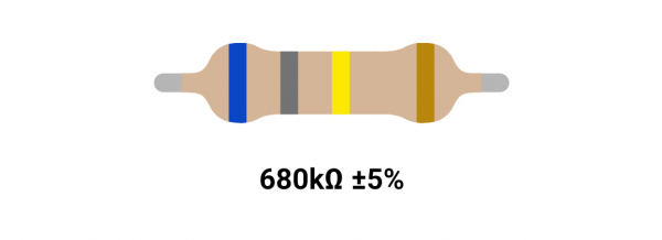 RESISTOR 2W 680K %5 – مقاومت ۲ وات 680 کیلواهم ۵% کربنی