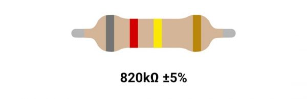 RESISTOR 2W 820K %5 – مقاومت ۲ وات 820 کیلواهم ۵% کربنی