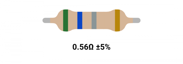 RESISTOR 2W 0.56R %5 – مقاومت 2 وات 0.56 اهم ۵% کربنی