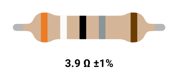 RESISTOR 1/4W 3.9R %1 MF – مقاومت ۱/۴ وات 3.9 اهم ۱%  متال فیلم