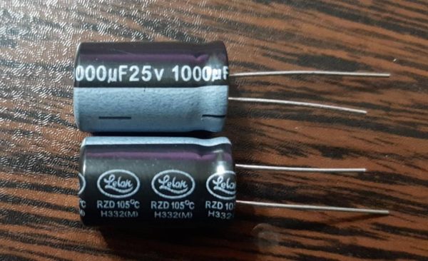 Lelon 25V 1000uF - خازن الکترولیت، 25 ولت، 1000 میکروفاراد