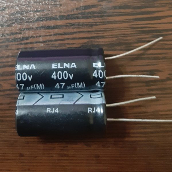 ELNA 400V 47uF – خازن 400 ولت 47 میکرو فاراد سری RJ4