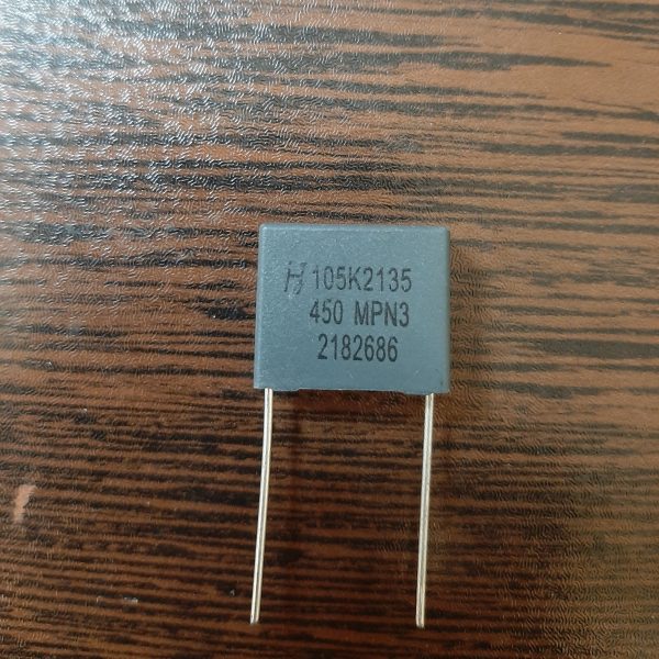 MKP 450VDC 1uF – خازن MKP، ظرفیت 1 میکروفاراد، 450 ولت DC